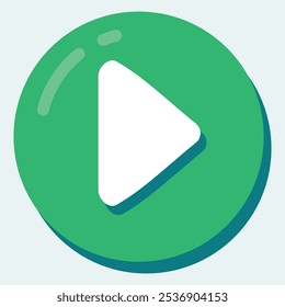 A green circular play button icon with a white triangle symbolizing play or start.