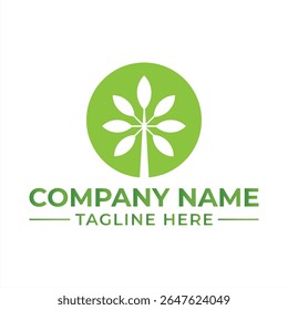 Green Circular Tree Logo Design Showcasing Sustainability and Growth with a Modern Aesthetic, Simple yet Effective Brand Representation
