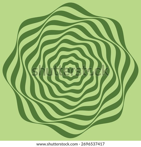 Green circular wavy line background 