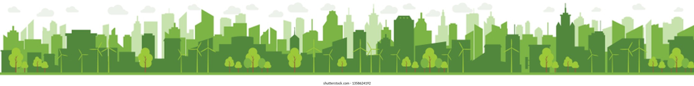 Green cities help the world with eco-friendly concept ideas.vector illustration