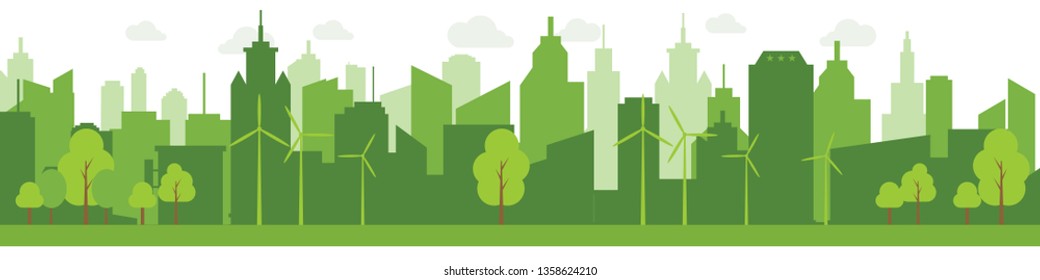 Green cities help the world with eco-friendly concept ideas.vector illustration