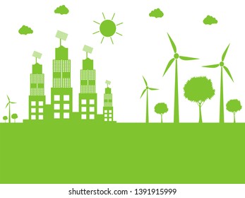 Green cities help the world with eco-friendly concept ideas.vector illustration