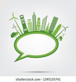 Green cities help the world with eco-friendly concept ideas.vector illustration 