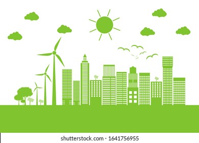 Green cities help the world with eco-friendly concept ideas.vector illustration