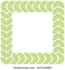 Green citrus background of cut fresh juicy pomelo rings on a white background. Green frame of fruit cuts.The concept of healthy fruit eat, diet meal 