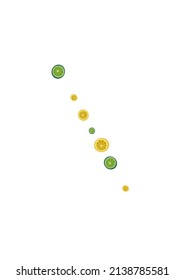 Green Citrus Background White Vector. Lime Cocktail Illustration. Bright Isolated Fruit. Juicy Organic Decoration.