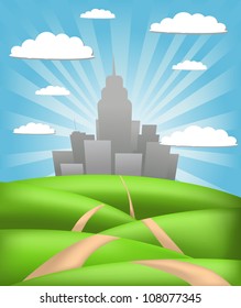 Green city background