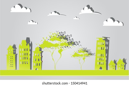 Green city background