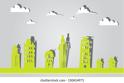 Green city background