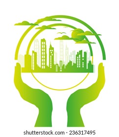 Green city background