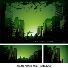 Green city background
