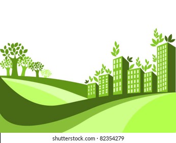 Green city background