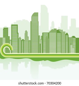 green city background - Jakarta  - Vector illustration