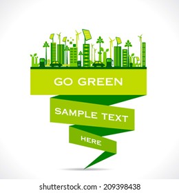 green city building or go green or save earth concept vector