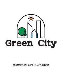 Green City Building Logo Vector Illustration Stock Vector (Royalty Free ...