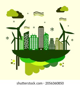 Green city building, vector illustration EPS 10