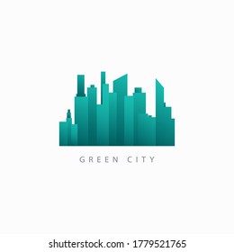 Green City Building Vector Template Design Logo Illustration