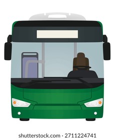 Green city bus. vector illustration	