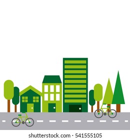 green city. colorful design. think green concept. vector illustration