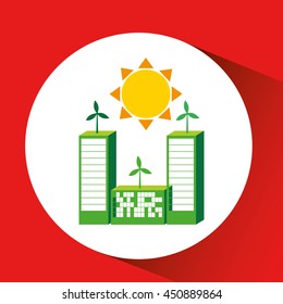 green city concept with green energy, vector illustration