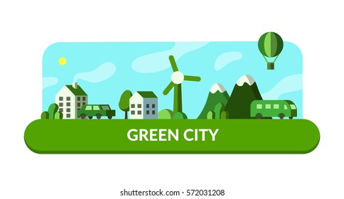 Green city concept. Vector illustration