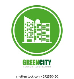 Green city digital design, vector illustration eps 10