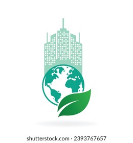 green city eco world icon concept
