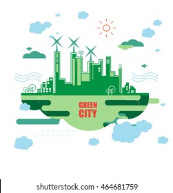 Green city. Ecology concept. Save life and environment background