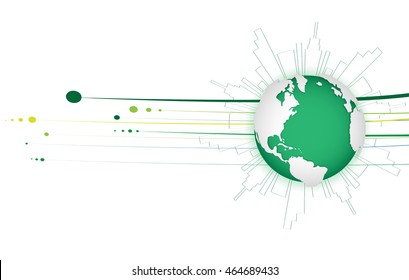 Green city. Ecology concept. Save life and environment background