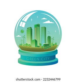 Green City Environmental concept. Go Green Save the world illustration