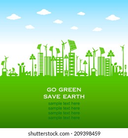 green city or go green or save earth concept 