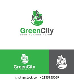 Green City, home logo, house logo design, building vector design