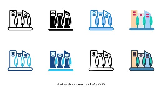 Conjunto de iconos de ciudad verde colección de Vector de estilo múltiple. Trazo editable 

