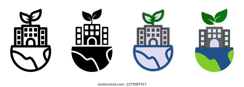Green city icon. sign for mobile concept and web design. vector illustration