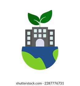 Green city icon. sign for mobile concept and web design. vector illustration