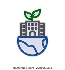 Green city icon. sign for mobile concept and web design. vector illustration