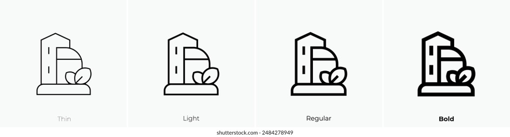 green city icon. Thin, Light Regular And Bold style design isolated on white background