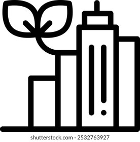 green city icon. Thin Linear Style Design Isolated On White Background