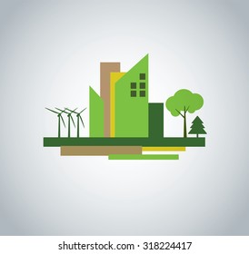 Green city illustration/design. Environmental concept.