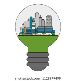 green city inside bulb
