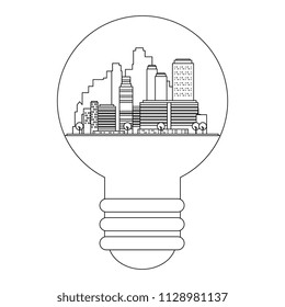 green city inside bulb