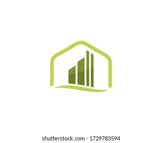 Green city logo building vector icon 