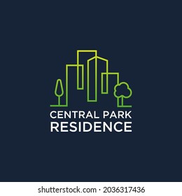 Green City Logo, Central Park Residence Logo Vector Inspiration