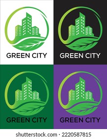 CREATIVO DE DISEÑO DE LOGOTIPO DE CIUDAD VERDE