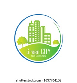 Green city logo design for eco city