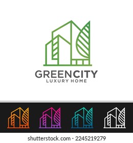 Green City Logo design Premium Vector