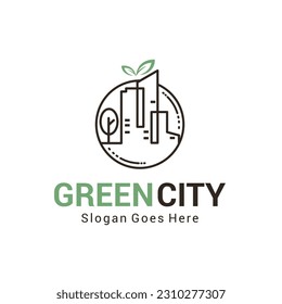 plantilla de diseño de logotipo de ciudad verde