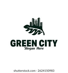Ilustración vectorial de diseño de logotipo de ciudad verde