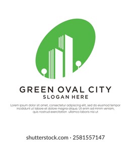 Green city logo with simple creative design