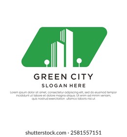 Green city logo with simple creative design
